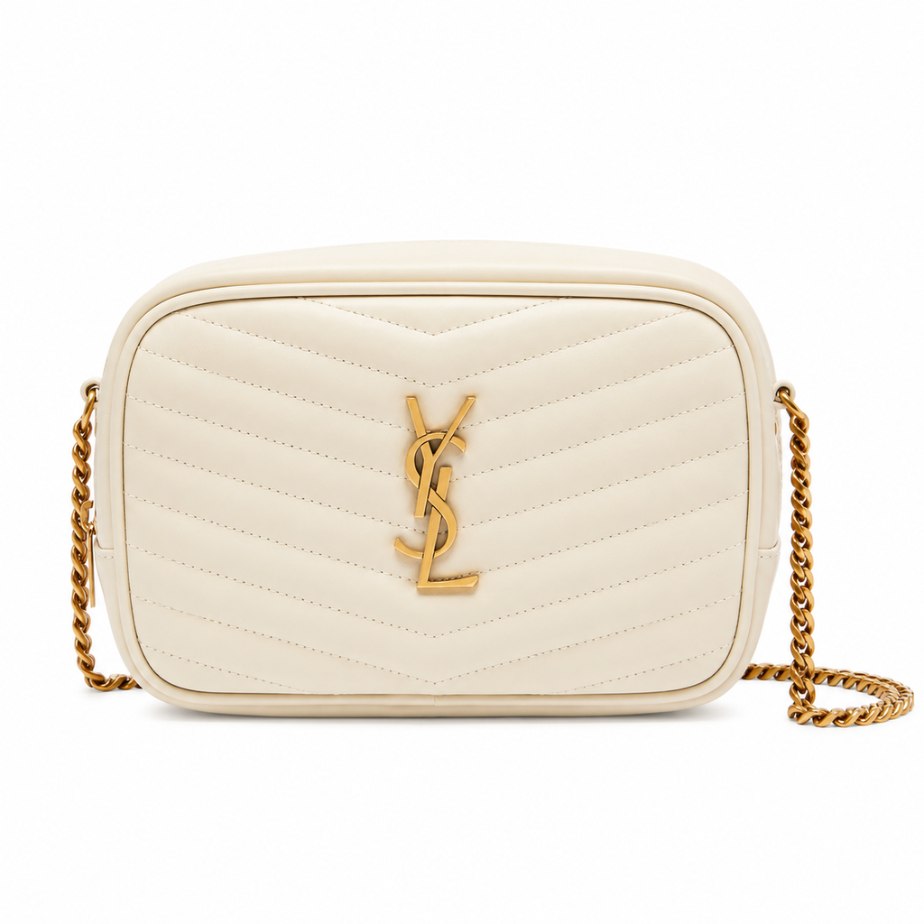 Mini Lou in Quilted Leather - White