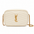 Mini Lou in Quilted Leather - White