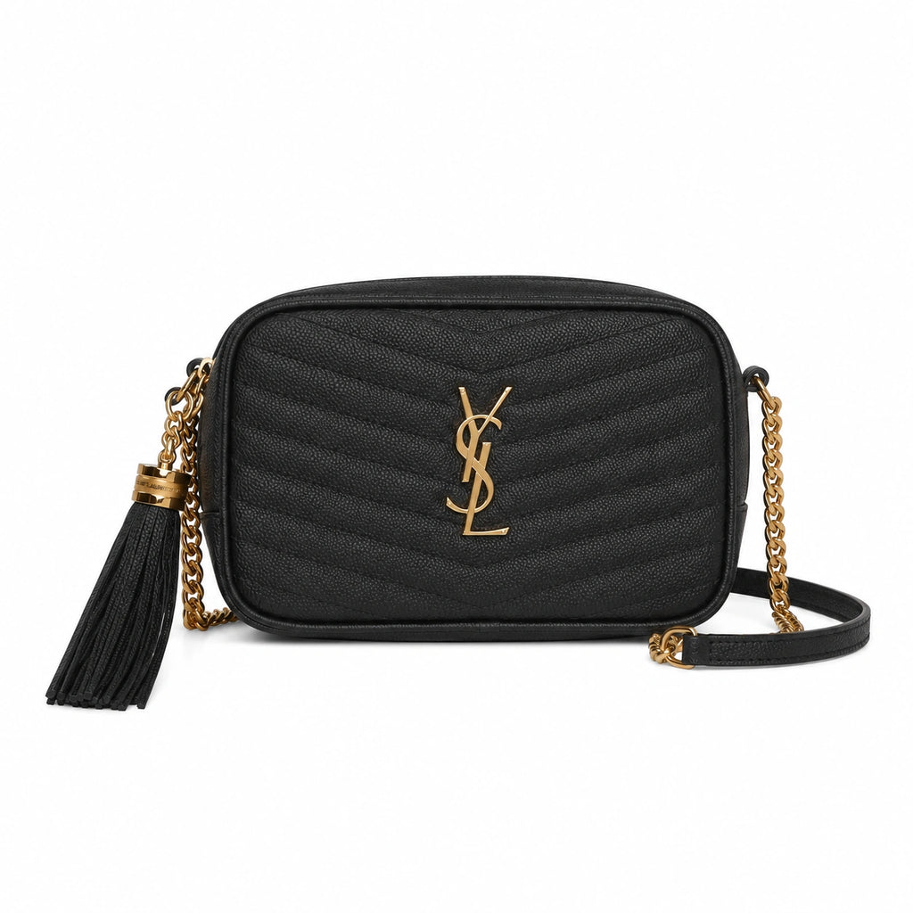 Mini Lou in Quilted Leather - Black