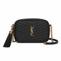 Mini Lou in Quilted Leather - Black