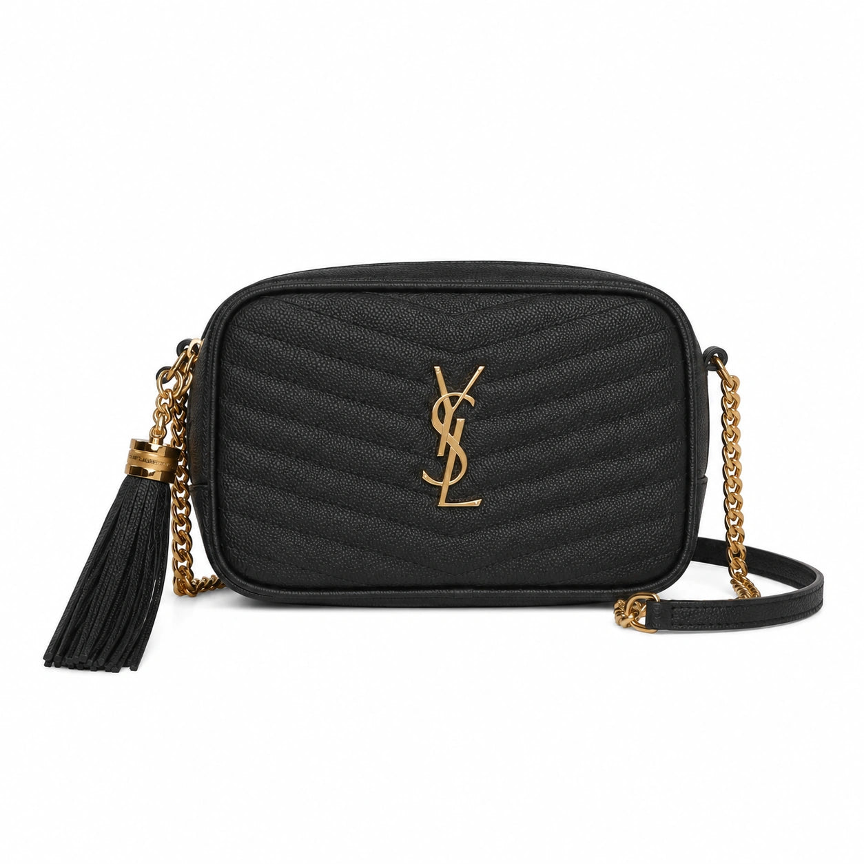 Mini Lou in Quilted Leather - Black