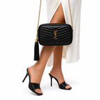 Mini Lou in Quilted Leather - Black