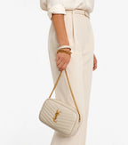 Mini Lou in Quilted Leather - White