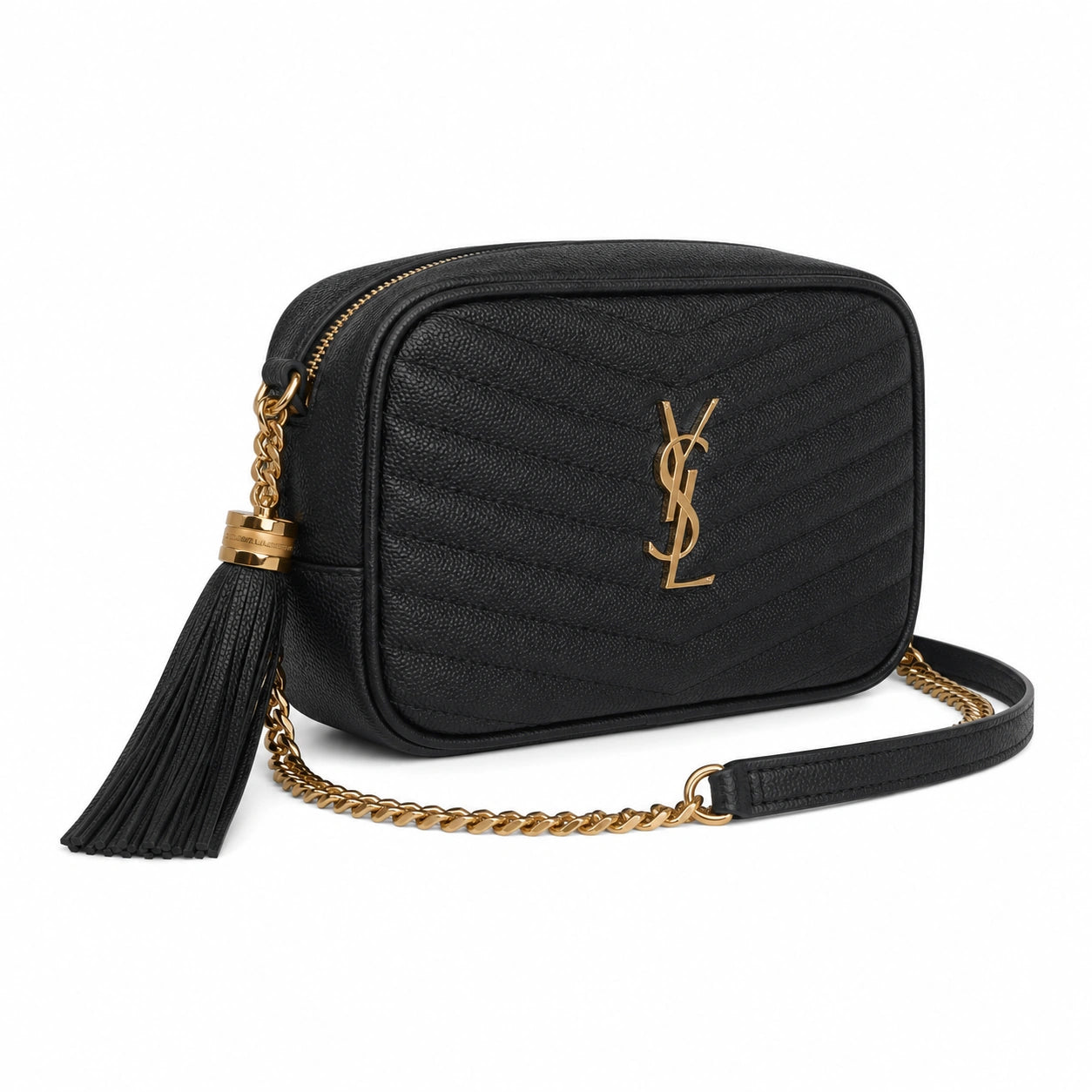 Mini Lou in Quilted Leather - Black