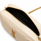 Mini Lou in Quilted Leather - White