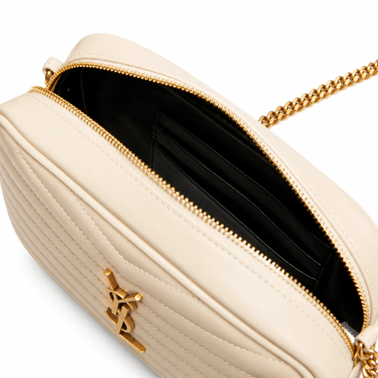 Mini Lou in Quilted Leather - White