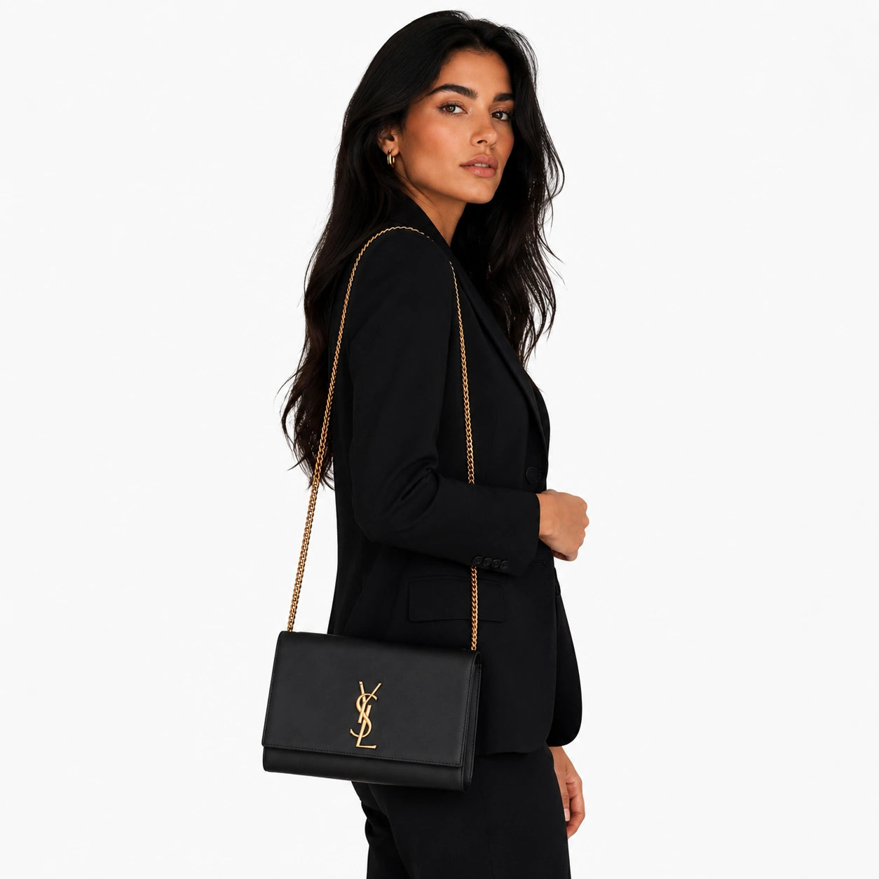 Kate Medium in Grain de Poudre Embossed Leather - Black