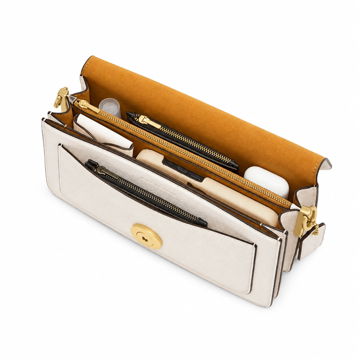 Tabby Shoulder Bag  26 - Brass/Chalk