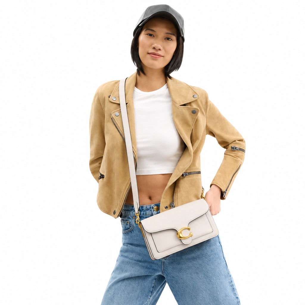 Tabby Shoulder Bag  26 - Brass/Chalk