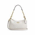 Teri Shoulder Bag In Signature Canvas - Gold/White