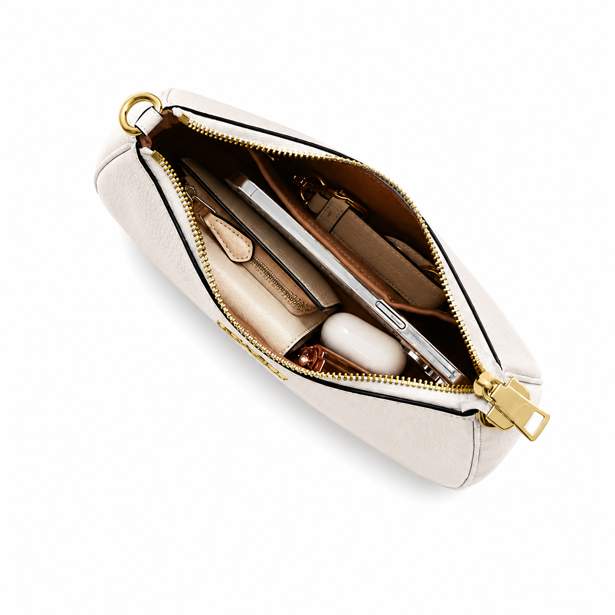 Teri Shoulder Bag In Signature Canvas - Gold/White