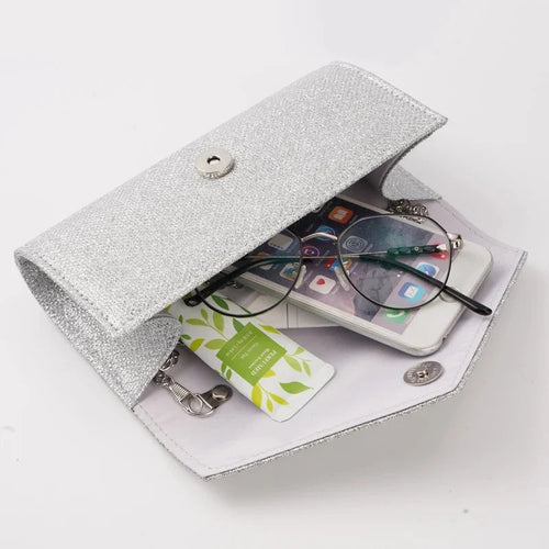 Glam Silver Evening Clutch
