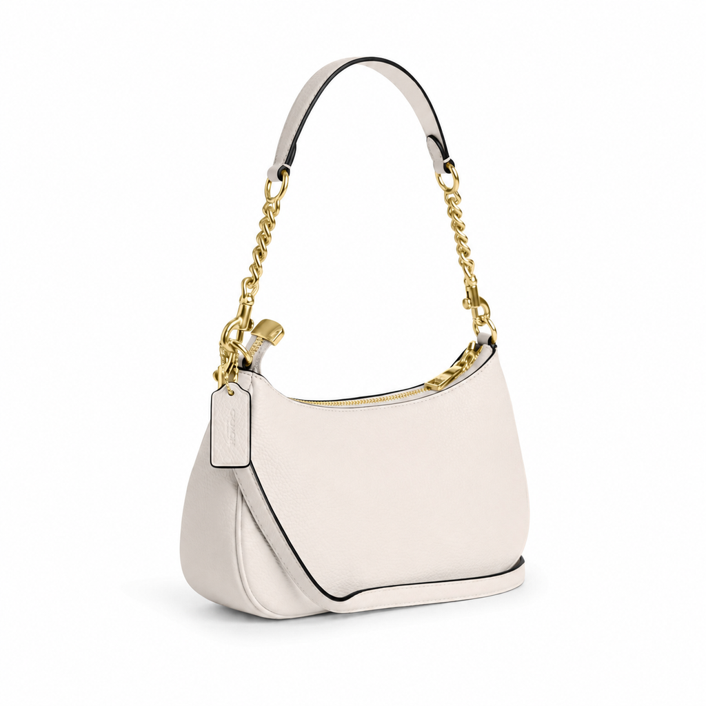 Teri Shoulder Bag In Signature Canvas - Gold/White